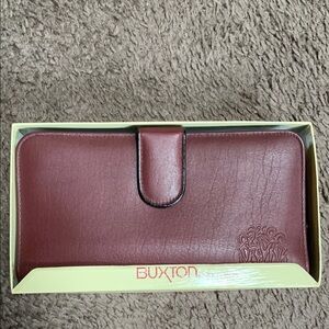 Buxton Maroon Leather clutch